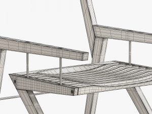 3d bivalvia wooden chair Modèle 3D