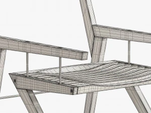 3d bivalvia wooden chair 3D Model
