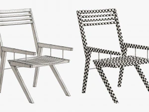 3d bivalvia wooden chair 3D Model