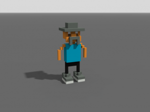 room man scene pixel 3D Model