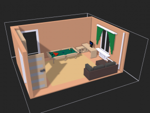 room man scene pixel 3D 模型