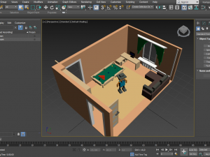 room man scene pixel 3D 模型