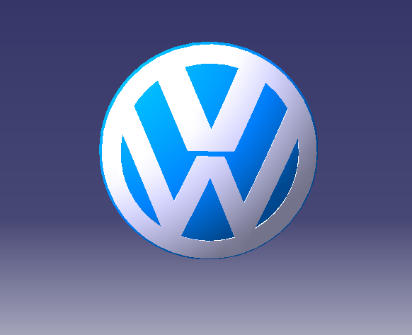 volkswagen logo Model 3D in Mobil Compact 3DExport.