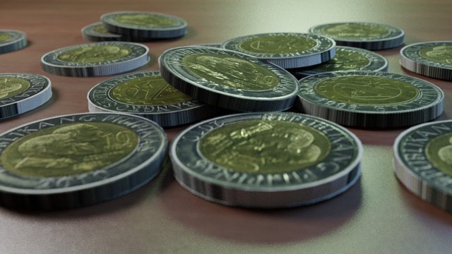 philippines 3d ten peso coin 3Dモデル .c4d .max .obj .3ds .fbx .stl .blend 