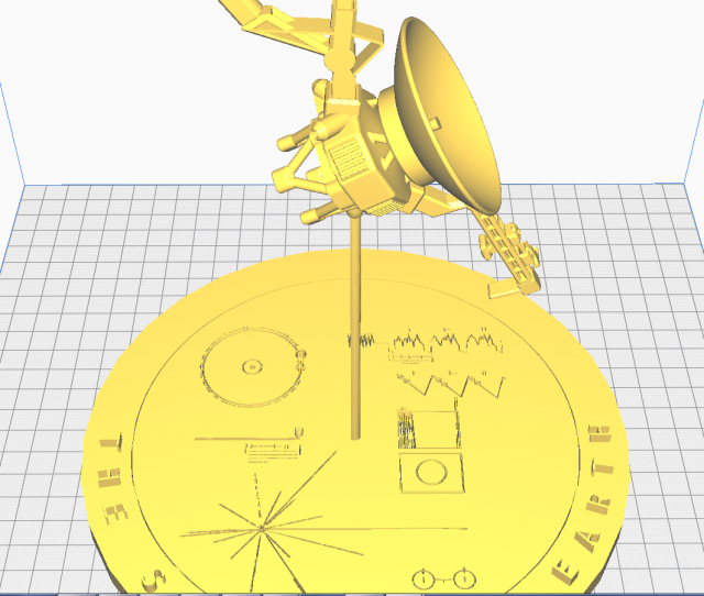 voyager with sounds of the earth disk base 3D 打印模型 .c4d .max .obj .3ds .fbx .stl .blend 