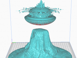 close encounters of the 3rd kind inspired devils tower and mothership 3D Print Model