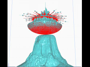 close encounters of the 3rd kind inspired devils tower and mothership 3D Print Model