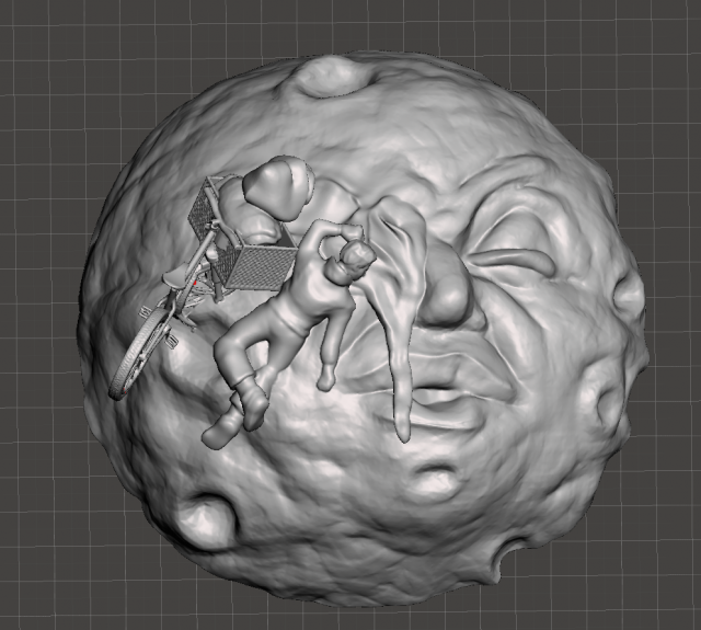 inspired le voyage dans la lune de georges melies 1902 a litle joke to the moon viaje a la luna et 3D प्रिंट मॉडल .c4d .max .obj .3ds .fbx .stl .blend 