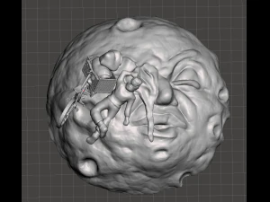 インスピレーションを得た le voyage dans la lune de Georges melies 1902 月へのちょっとしたジョーク viaje a la luna et 3Dプリントモデル