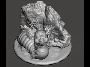 Inspired from the 1986 movie labyrinth william the ello worm with and whitout hair with base 3D प्रिंट मॉडल