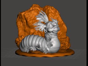 Inspired from the 1986 movie labyrinth william the ello worm with and whitout hair with base 3D Print Model