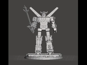 inspirado ir le&oacute;n voltron defensor del universo robot versi&oacute;n 1984 escena Modelo de impresión 3D