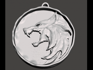 inspired wolf symbol pendant from the witcher series 3D Print Model