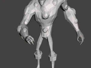 ge&iuml;nspireerde ben 10 eye guy alien laag poly 3D printmodel