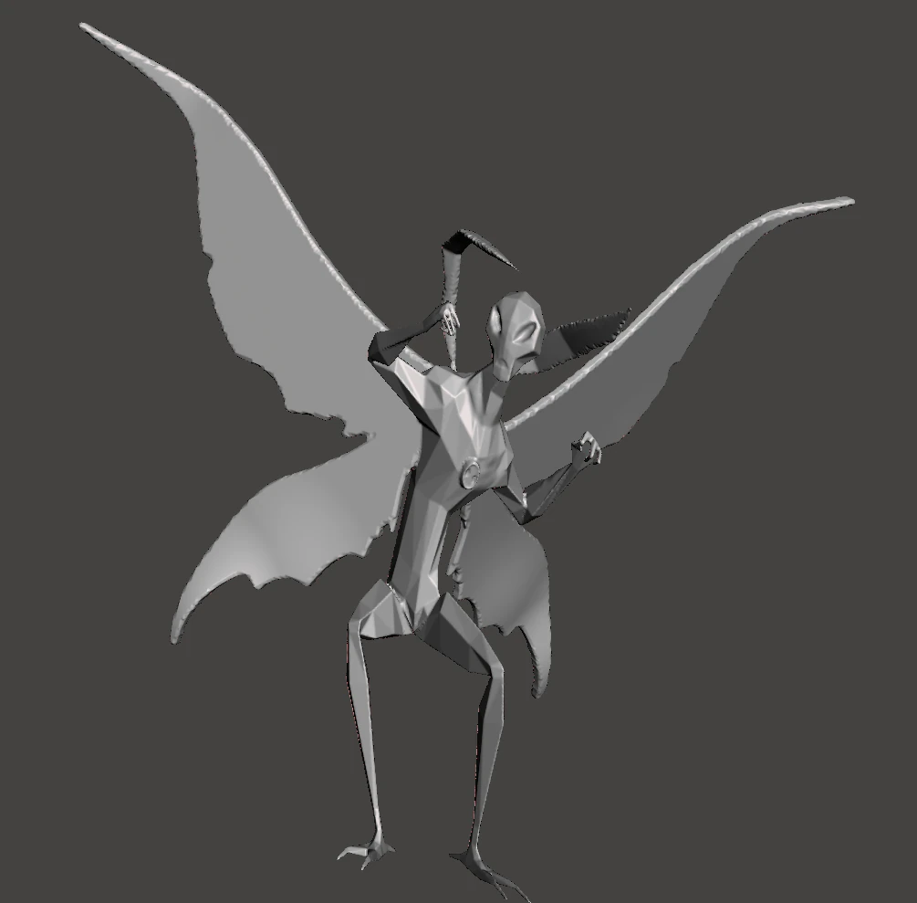 inspired ben 10 big chill alien low poly 3D Print Model .c4d .max .obj .3ds .fbx .stl .blend