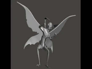 ispirato Ben 10 Big Chill alieno low poly Modello di stampa 3D