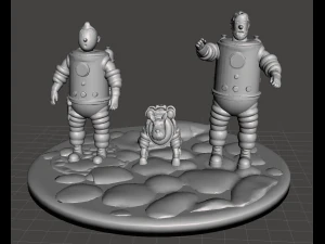 Tenten ve Ay'daki Kaşifler kitabından ve dizisinden ilham alan sahne 3D Baskı Modeli