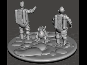 Tenten ve Ay'daki Kaşifler kitabından ve dizisinden ilham alan sahne 3D Baskı Modeli