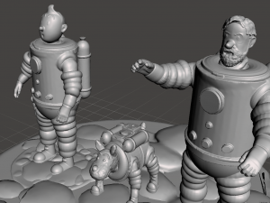 inspired scene from the book and series tintin and the explorers on the moon 3D Print Model
