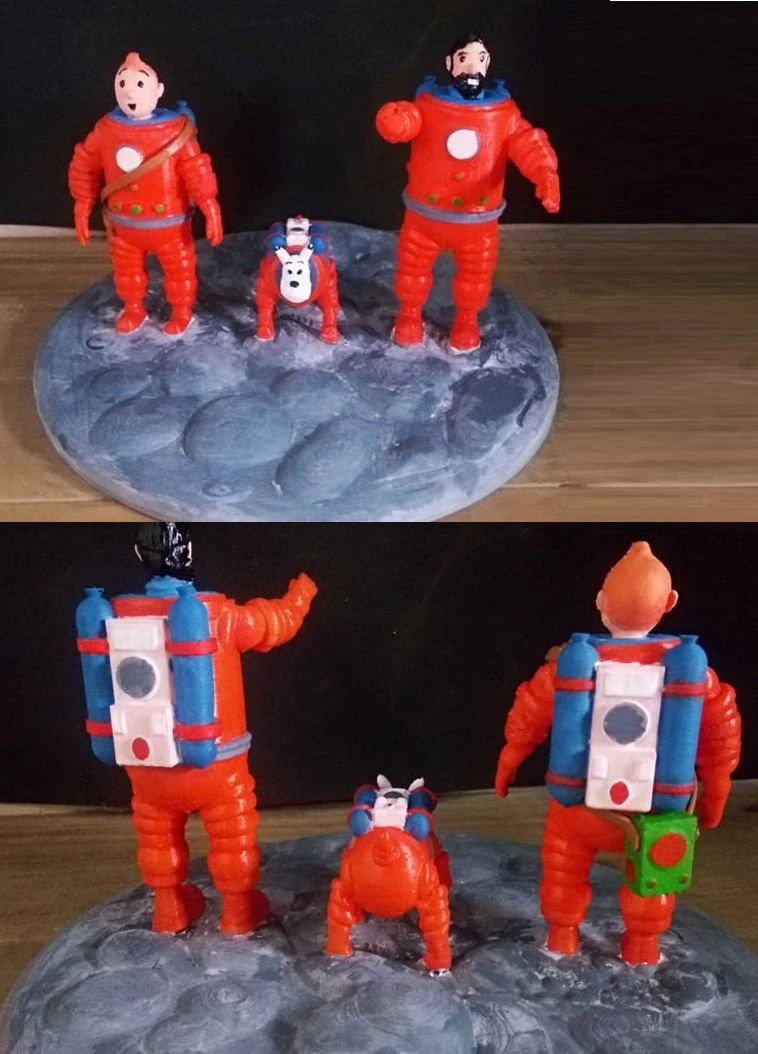 Tenten ve Ay'daki Kaşifler kitabından ve dizisinden ilham alan sahne 3D Baskı Modeli .c4d .max .obj .3ds .fbx .stl .blend 