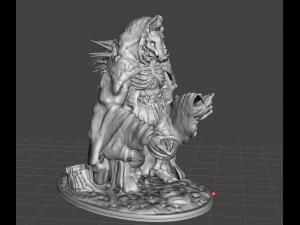 inspired from the 2004 movie the village of m night shyamalan the monster figure with base Modèles 3D en vedette