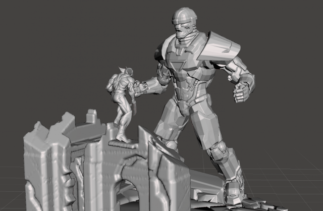 inspired scene from xmen wolverine sentinel attack 3D Print Model .c4d .max .obj .3ds .fbx .stl .blend 