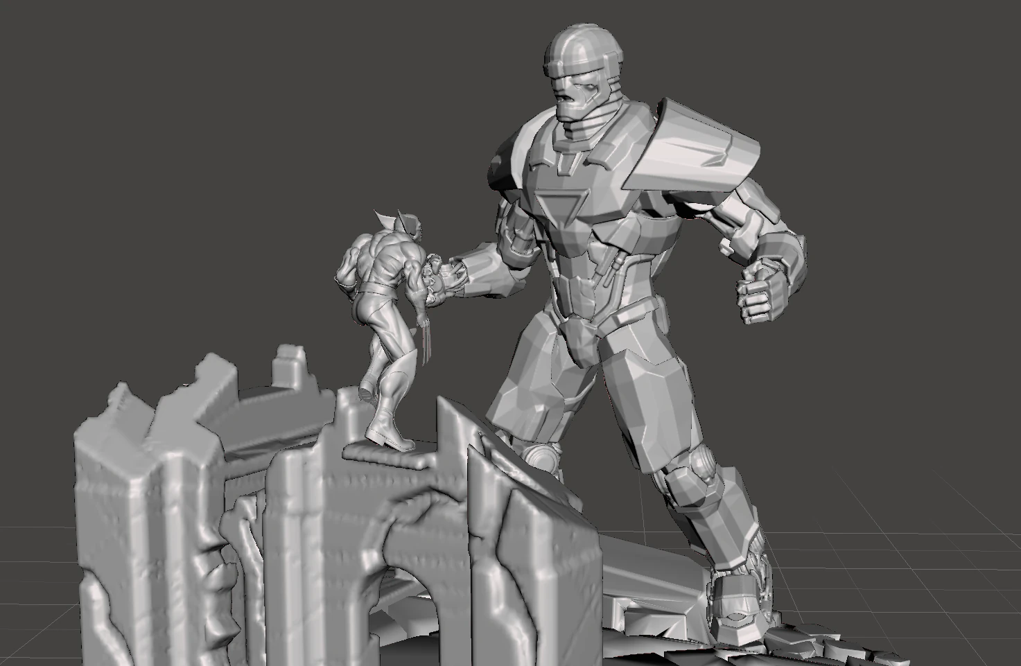 inspired scene from xmen wolverine sentinel attack 3D Print Model .c4d .max .obj .3ds .fbx .stl .blend