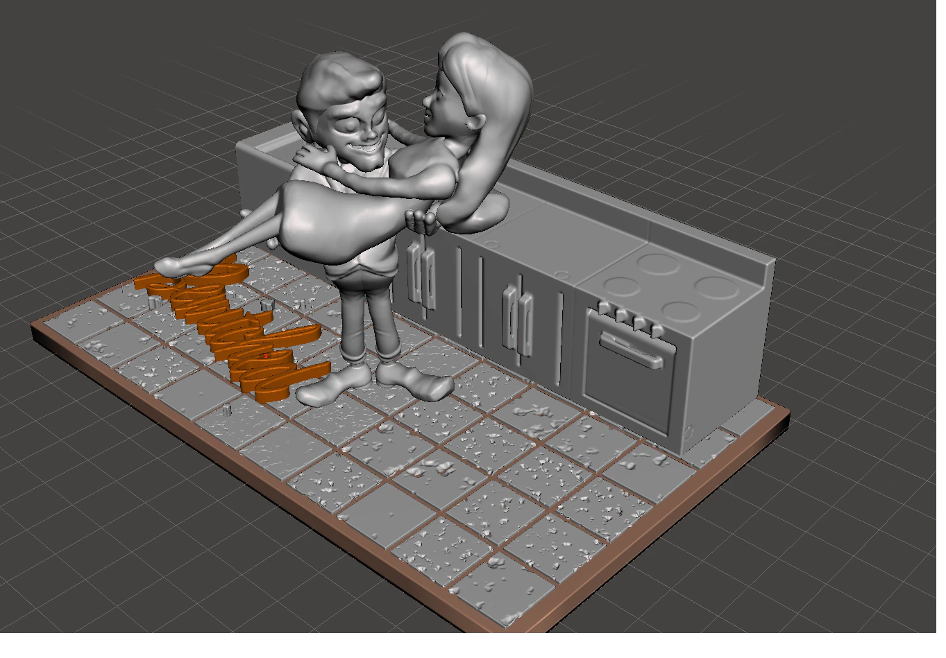 inspired scene from the intro of the series bewitched 3D Print Model .c4d .max .obj .3ds .fbx .stl .blend