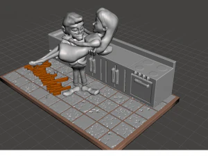 inspirierte Szene aus dem Intro der Serie verhext 3D Druckmodell