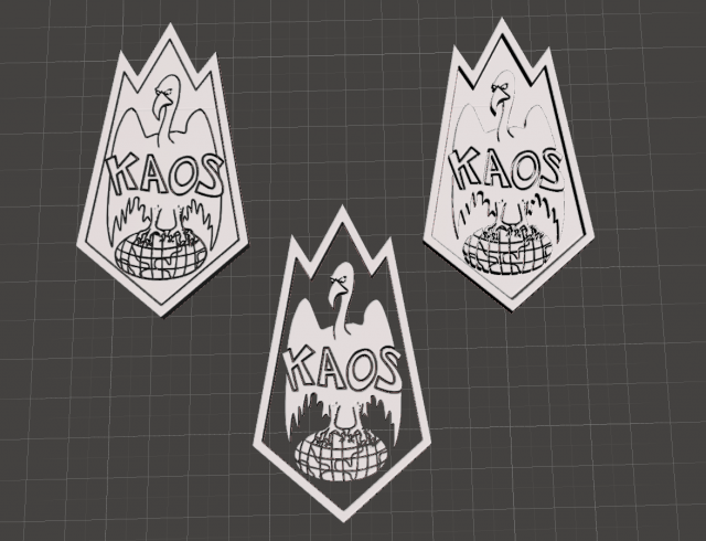 inspired in get smart series kaos logo badge Modello di stampa 3D .c4d .max .obj .3ds .fbx .stl .blend 