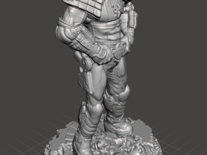 inpired judge dredd figure with base 3D Print Model