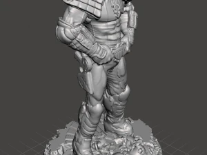 inpired judge dredd figure with base 3D Print Model