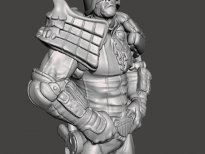 inpired judge dredd figure with base 3D Print Model