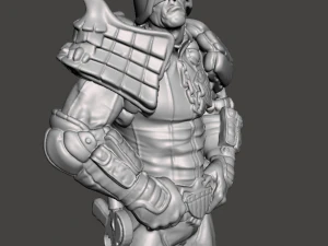 inpired judge dredd figure with base 3D Print Model