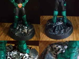 inpired judge dredd figure with base 3D Print Model