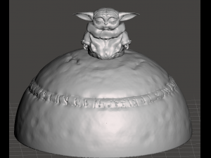 grogu mandalorian meditating with the force in the planet tython for the christmas tree 3D Print Model