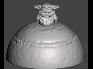 grogu mandaloriano meditando com a for&ccedil;a do planeta Tython para a &aacute;rvore de natal Modelo de Impressão 3D