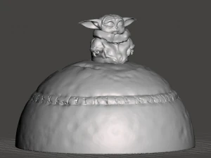 grogu mandalorian meditating with the force in the planet tython for the christmas tree 3D Print Model