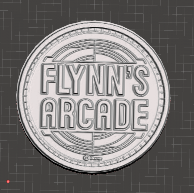 inspired disneyland resort tron themed arcade token flynns arcade replica 3D-printmodel .c4d .max .obj .3ds .fbx .stl .blend 