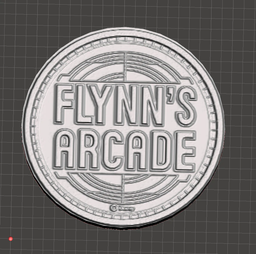 inspired disneyland resort tron themed arcade token flynns arcade replica 3D Print Model .c4d .max .obj .3ds .fbx .stl .blend 