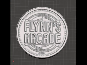 terinspirasi disneyland resort tron ​​bertema arcade token flynns replika arcade Model Cetak 3D