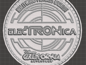 inspired disneyland resort tron themed arcade token flynns arcade replica 3D-printmodel