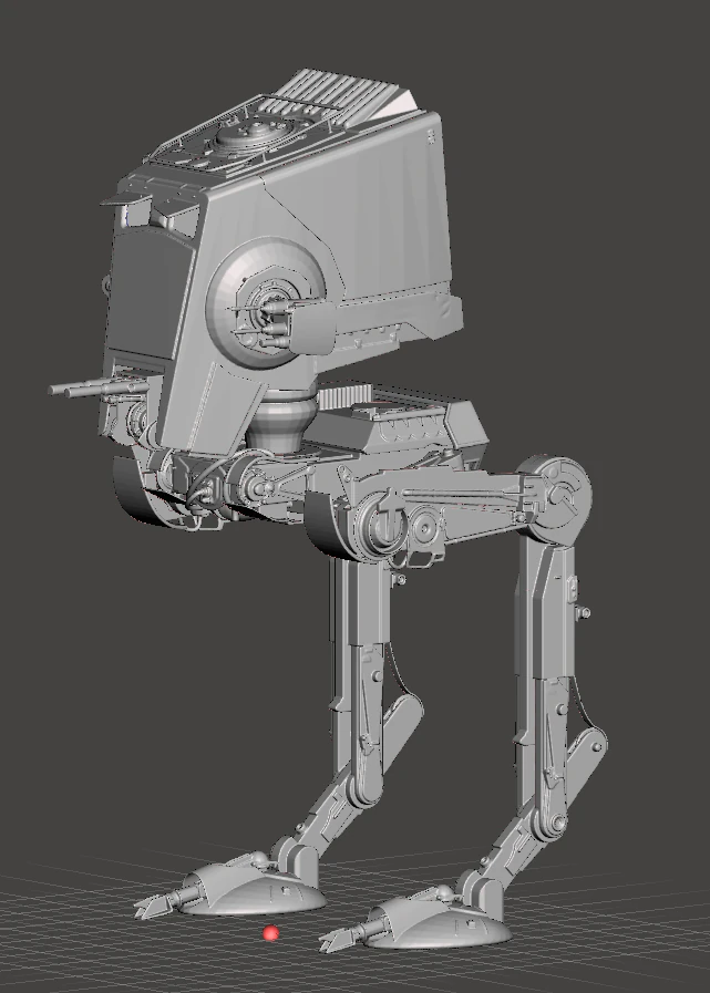 Inspired star wars imperial walker at-st 3D Print Model .c4d .max .obj .3ds .fbx .stl .blend 