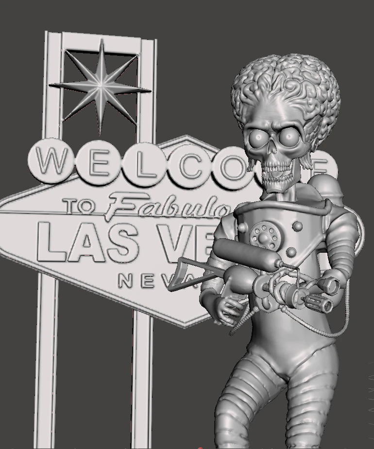 inspired scene from the tim burton movie mars attack 1996 3D Print Model .c4d .max .obj .3ds .fbx .stl .blend