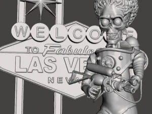 Escena inspirada de la película de Tim Burton El ataque a Marte 1996. Modelo de impresión 3D