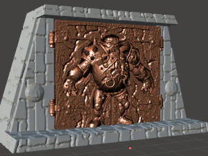 cena inspirada no filme labirinto de 1986, a porta enorme Modelo de Impressão 3D