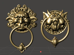 inspired in the 1986 movie labyrinth the doors knockers 3D Print Model