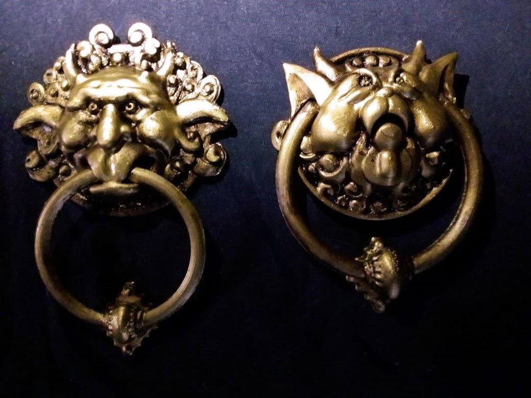 inspired in the 1986 movie labyrinth the doors knockers 3D Print Model .c4d .max .obj .3ds .fbx .stl .blend 