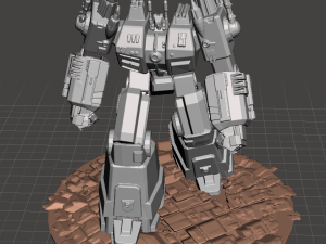 inspired in the transformers saga metroplex figure with base fall of cybertron 3D 프린트 모델