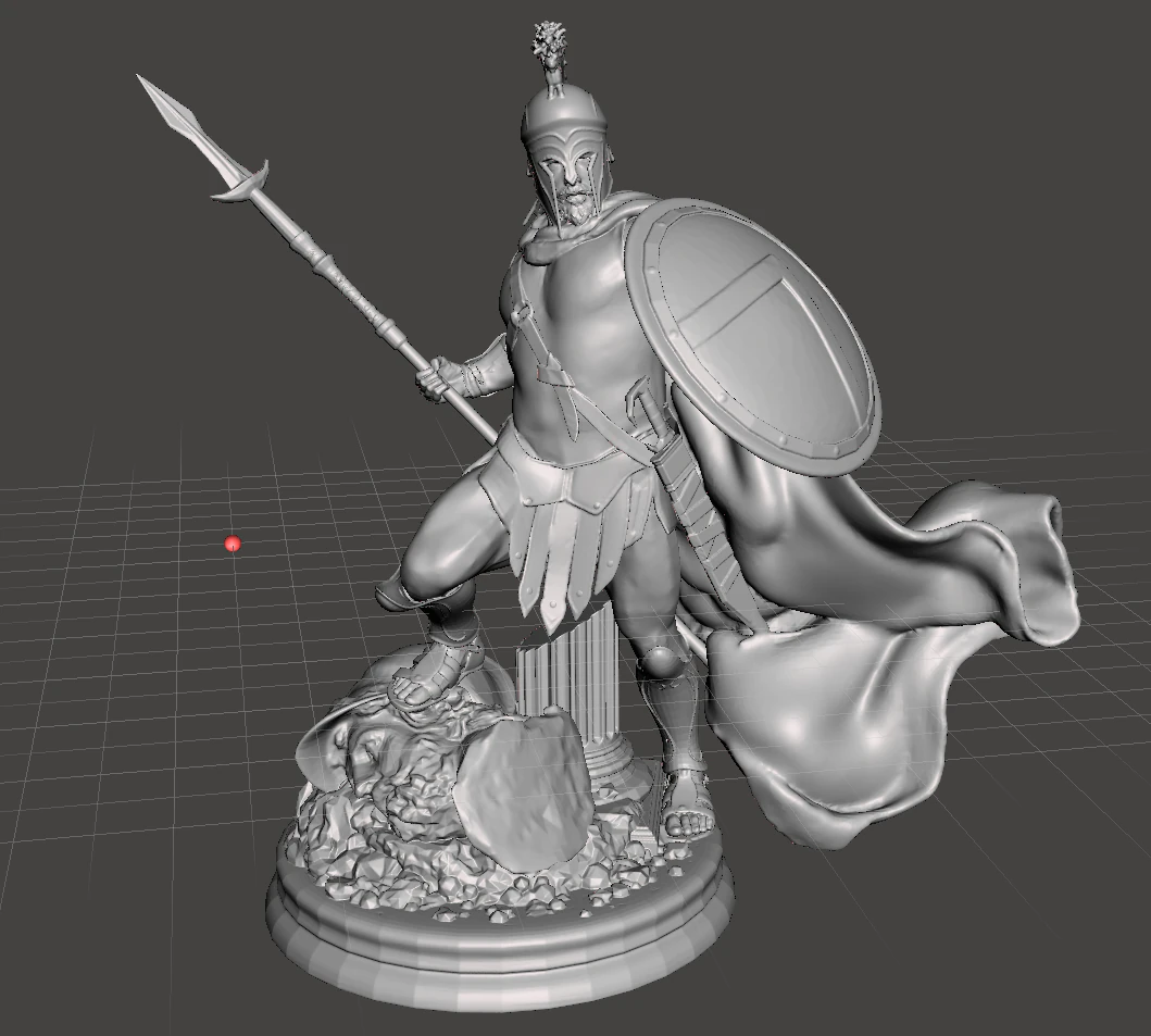 inpired scene from the movie 300 king leonidas with base ready for 3d print 3D Print Model .c4d .max .obj .3ds .fbx .stl .blend 